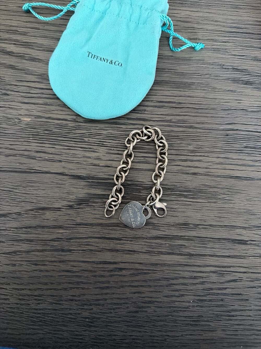 Tiffany & Co. Sterling Silver Return to Tiffany Heart Tag Chain Link Bracelet